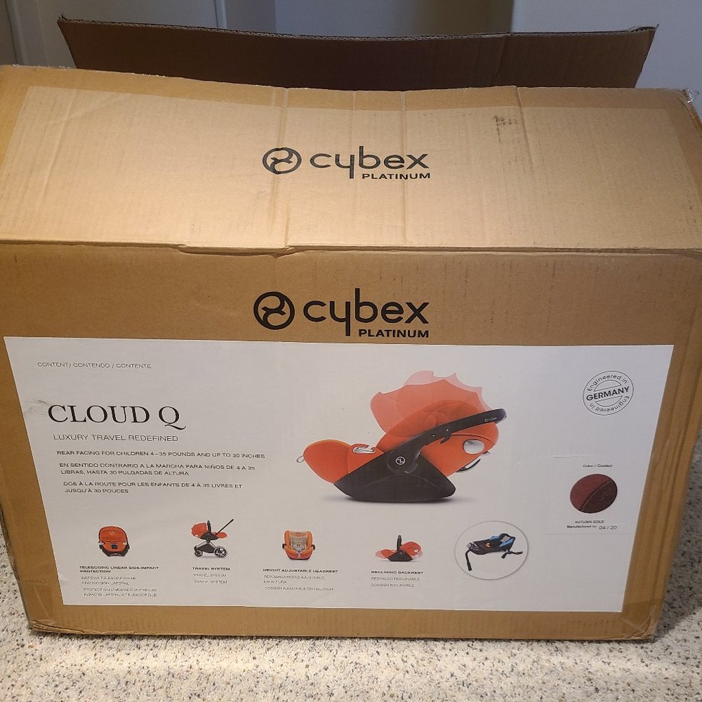 New Cybex Infant Car Seat Cloud Q Sensor Safe - Autumn Gold